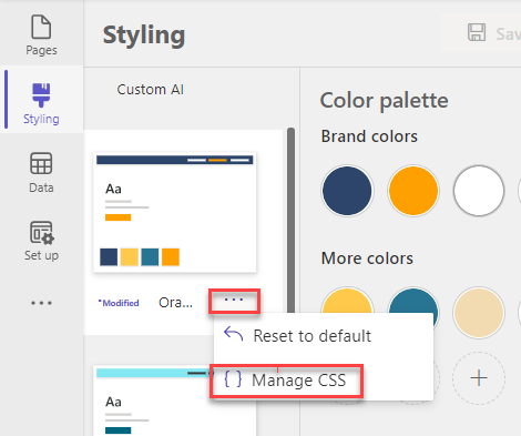 Manage CSS Option in Styling