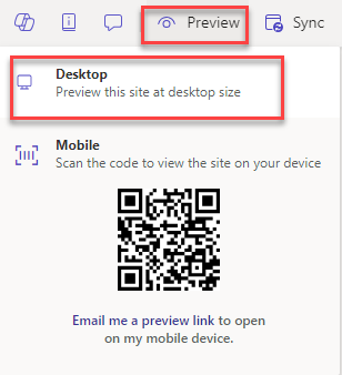 Mobile and Desktop Preview Option