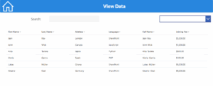 Power Apps table control