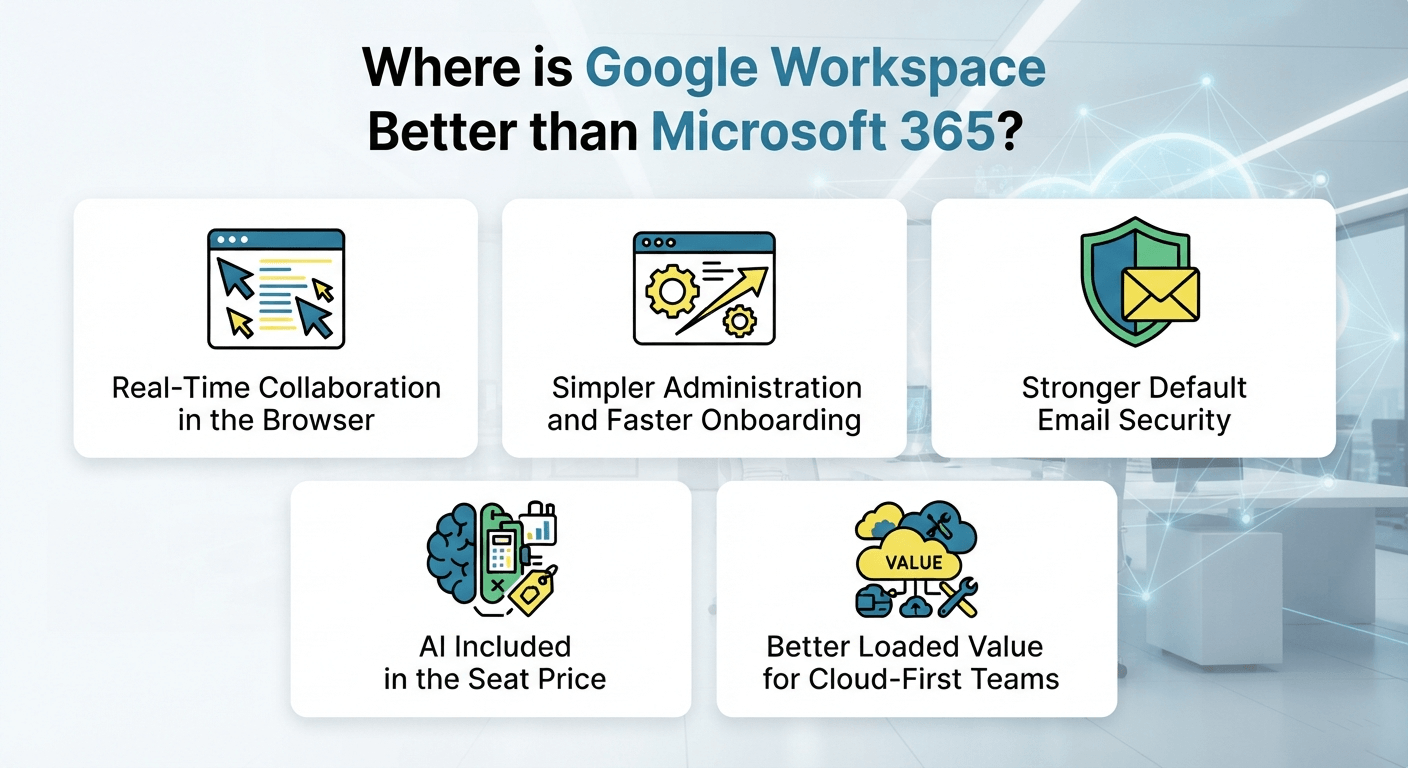 Google Workspace vs Microsoft 365: Which Is Better in 2026? 4 Where is Google Workspace Better than Microsoft 365